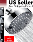 Shower Heads Handheld Spray High Pressure Adjustable Showerhead Top Spray Bath