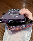 Luxury Diamond Glitter Clear Plating Case For iPhone 15 14 Plus 13 12 11 Pro Max 15 Shockproof Magnetic Wireless Charging Cover