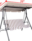 77"x43" Patio Outdoor Garden Swing 300D Canopy Replacement Porch Top Cover Seat