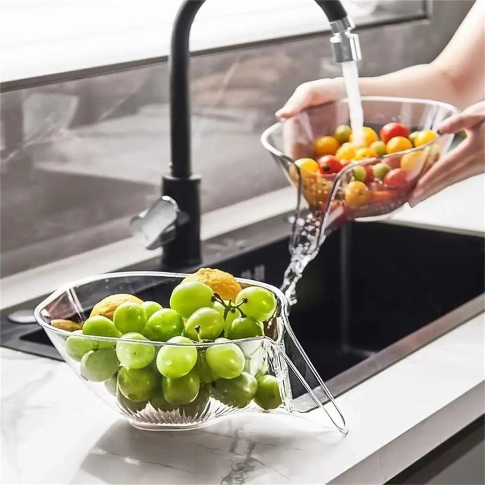 Multifunctional Drain Basket Plastic Vegetable Basin Drain Bowl Household Sink Kitchen Washing Fruit Plate