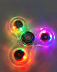 Luminous LED light Fidget Spinner Crystal Fingertip Spinners Glow in Dark Stress Relief Fidget Toys Kinetic Gyroscope for Childs