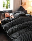 Corduroy Velvet Duvet Bedding Set