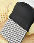 Stainless Steel Potato Chip Slicer Dough Vegetable Fruit Crinkle Wavy Kitchen Knife Cutter Chopper French Fry Maker Tools Gadget