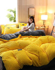 Corduroy Velvet Duvet Bedding Set