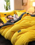 Corduroy Velvet Duvet Bedding Set