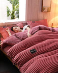 Corduroy Velvet Duvet Bedding Set
