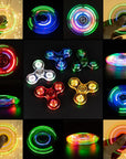 LED Light Fidget Spinner Finger Toy Hand Spinner Glow in Dark Stress Reduction and Anxiety Relief for Children