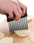 Stainless Steel Potato Chip Slicer Dough Vegetable Fruit Crinkle Wavy Kitchen Knife Cutter Chopper French Fry Maker Tools Gadget