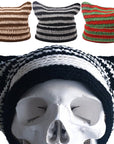 Cute Devil Knitting Striped Hat