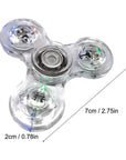 Luminous LED light Fidget Spinner Crystal Fingertip Spinners Glow in Dark Stress Relief Fidget Toys Kinetic Gyroscope for Childs