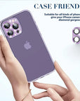 For iPhone 14 15 Pro Max Glitter Diamond Metal Lens Cover For iPhone 15 14 Plus 12 13 Mini 11 Pro Max Camera Lens Protector Film