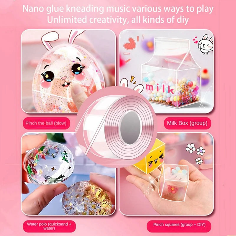 Promotion! Nano Tape Kneading Blowing Bubble Full Set Nano Tape Double-Sided Tape Paste Blowing Bubble Toy Sticker Tapes