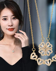 Heart Four Leaf Clover Necklace