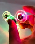 Luminous LED light Fidget Spinner Crystal Fingertip Spinners Glow in Dark Stress Relief Fidget Toys Kinetic Gyroscope for Childs