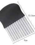 Stainless Steel Potato Chip Slicer Dough Vegetable Fruit Crinkle Wavy Kitchen Knife Cutter Chopper French Fry Maker Tools Gadget