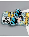 Cute Cartoon Powerpuff Girls Holder Case for iPhone 14 13 12 11 Pro Max X XR XS 6 6S 7 8 Plus SE 2020 Transparent Silicone Cover