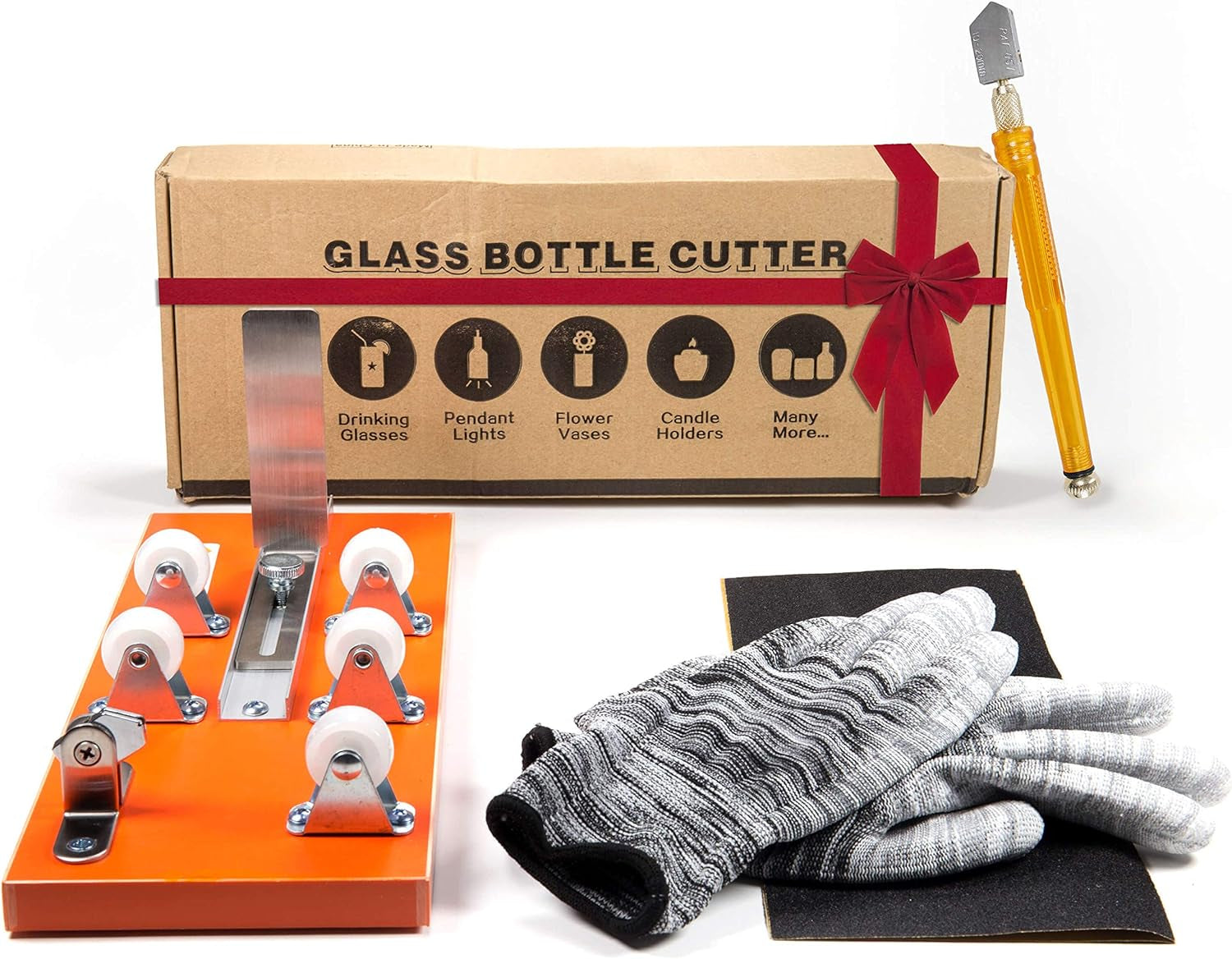 Glass Bottle Cutter - Professional Grade Tool for Precise Bottle Cutting: DIY Kit for Wine, Beer, and Liquor Bottles with Safety Accessories