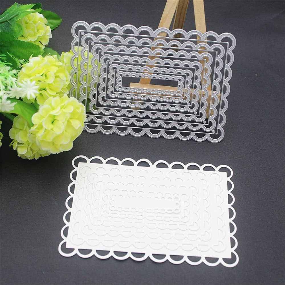 4 Sets Frame Metal Cutting Die Frame Dies Cut Metal Stencil Template Moulds DIY Crafts Frame Paper Cards Cutting Dies Cut Stencils Metal Lace Frame Cutting Dies for DIY Carding Making Scrapbooking