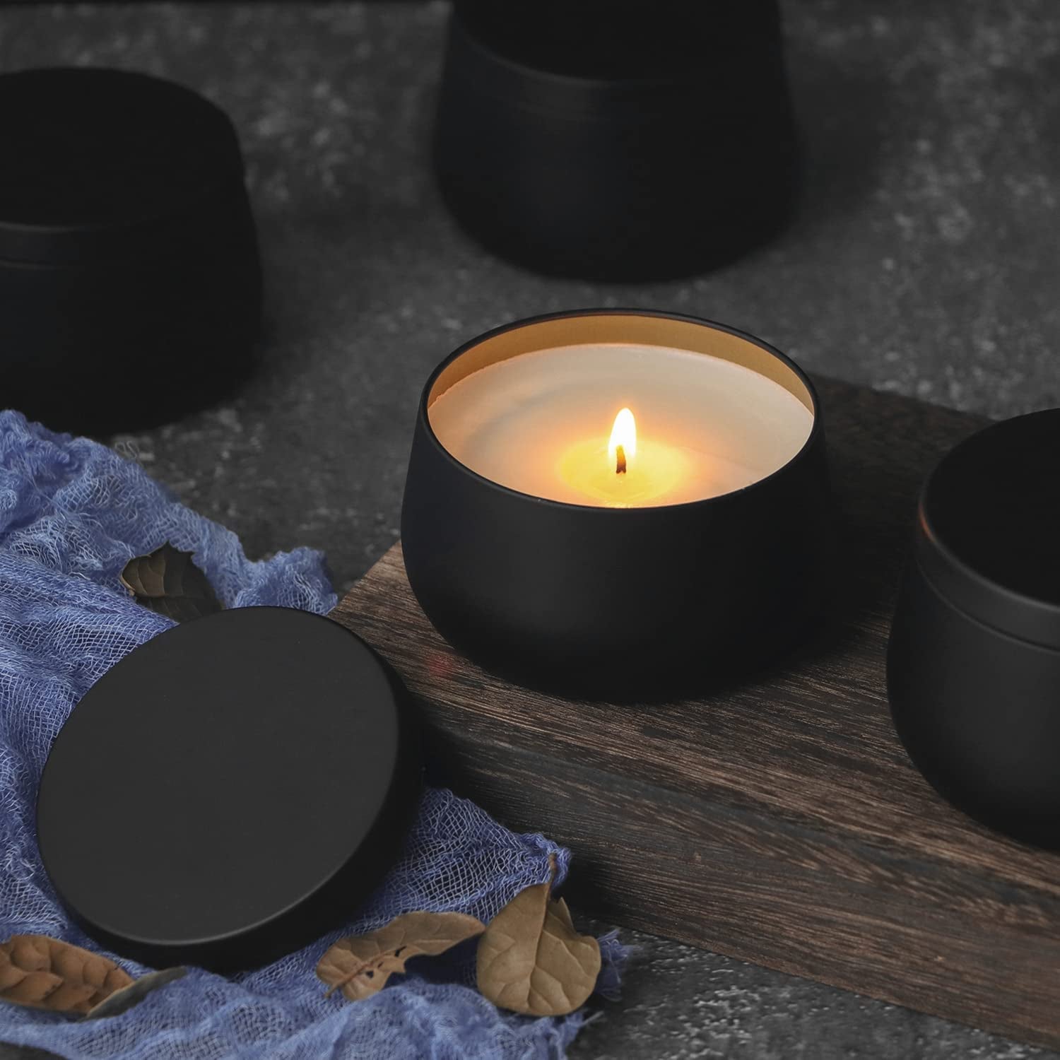 8Oz Candle Tins 24 Pieces,Candle Jars Candle Containers with Lids, 8 Oz, for Candles Making, Arts &amp; Crafts, Storage, and Gifts (Black 12Pcs+Gold 12PCS)