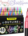 48 Outline Markers for Teen Girl Gifts Trendy Stuff, Glitter Markers Metallic Markers for Doodle Writing,Crafts for Girls 8-12