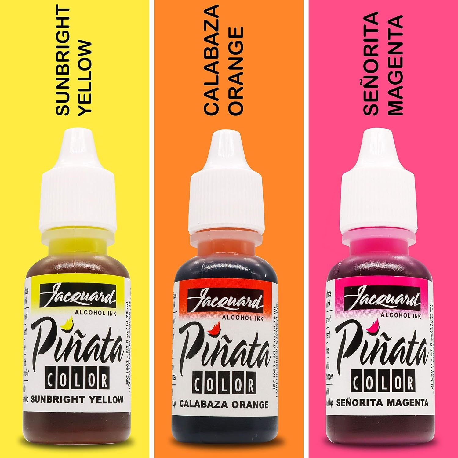 Jacquard Piñata Alcohol Ink Made in USA - Original Exciter Pack - 9 Colors - 1/2 Ounce Bottles - Bundled with  Blending Pen