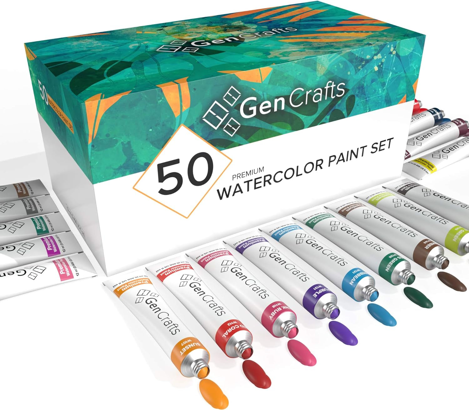Watercolor Paint 24 Colors Set 12Ml/ 0.4Oz. - Quality Non Toxic Pigment Paints for Canvas, Fabric, Crafts, and More