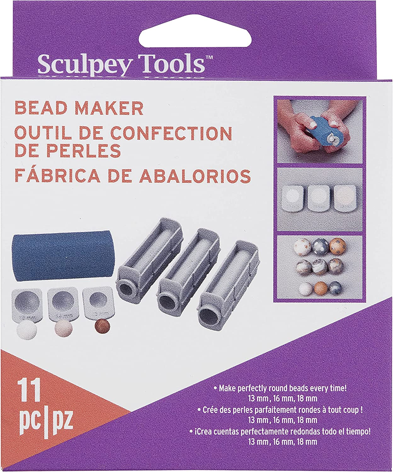 Tools round Bead Maker, 11 Piece Set, Polymer Oven-Bake Clay Jewelry Making Tool, Helps You Make Perfectly round Beads in Three Sizes, Great for All Skill Levels