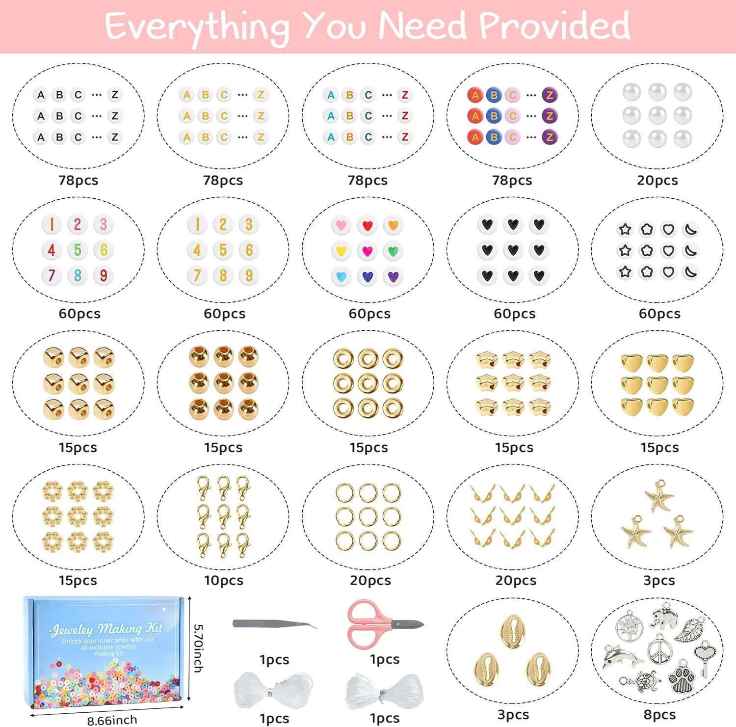 23110 Pcs Clay Beads Bracelet Making Kit, 144 Colors 7 Boxes Friendship Bracelet Beads Clay Bead Bracelet Kit Flat Heshi Beads for Jewelry Necklace Making DIY Crafts Gift