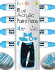 4 Dual Tip Acrylic Paint Pens - Fine Tip & Medium, Permanent & Waterproof - Acrylic Paint Markers for Rock Painting, Canvas, Wood, Ceramic, Glass, Fabric, Metal - White, Black, Gold & Silver