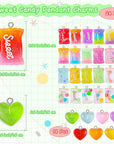 82 Pieces Candy Pendant Charm for Jewelry Making, Includes 24 Resin Candy Pendant, 22 DIY Bear Charms, 14 Gummy Heart Charms, 10 Lollipop Polymer Clay Charms and 12 Milk Tea Ice Cream Charms