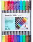 Artist Set of 20 Original Doodle Wash-Out Fabric Marker Set - Double-Ended Felt Tips in Handy Storage Box