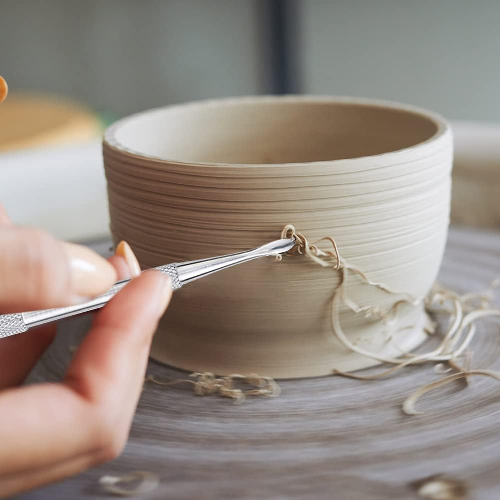 15 Pieces Wax Carving Tools,Stainless Steel Double-Ended Wax Sculpting Tools with 2Pcs Silicone Containers and 2Pcs Portable Metal Case for Wood Clay Pottery