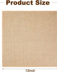 10 Pcs Burlap Squares Multipurpose Natural Burlap Fabric Burlap Centerpiece Burlap Placemats Farmhouse Gardening Country Crafts for Home Weddings Kitchen Table Decorations (13 X 13'')
