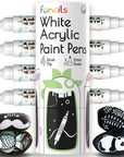 4 Dual Tip Acrylic Paint Pens - Fine Tip & Medium, Permanent & Waterproof - Acrylic Paint Markers for Rock Painting, Canvas, Wood, Ceramic, Glass, Fabric, Metal - White, Black, Gold & Silver