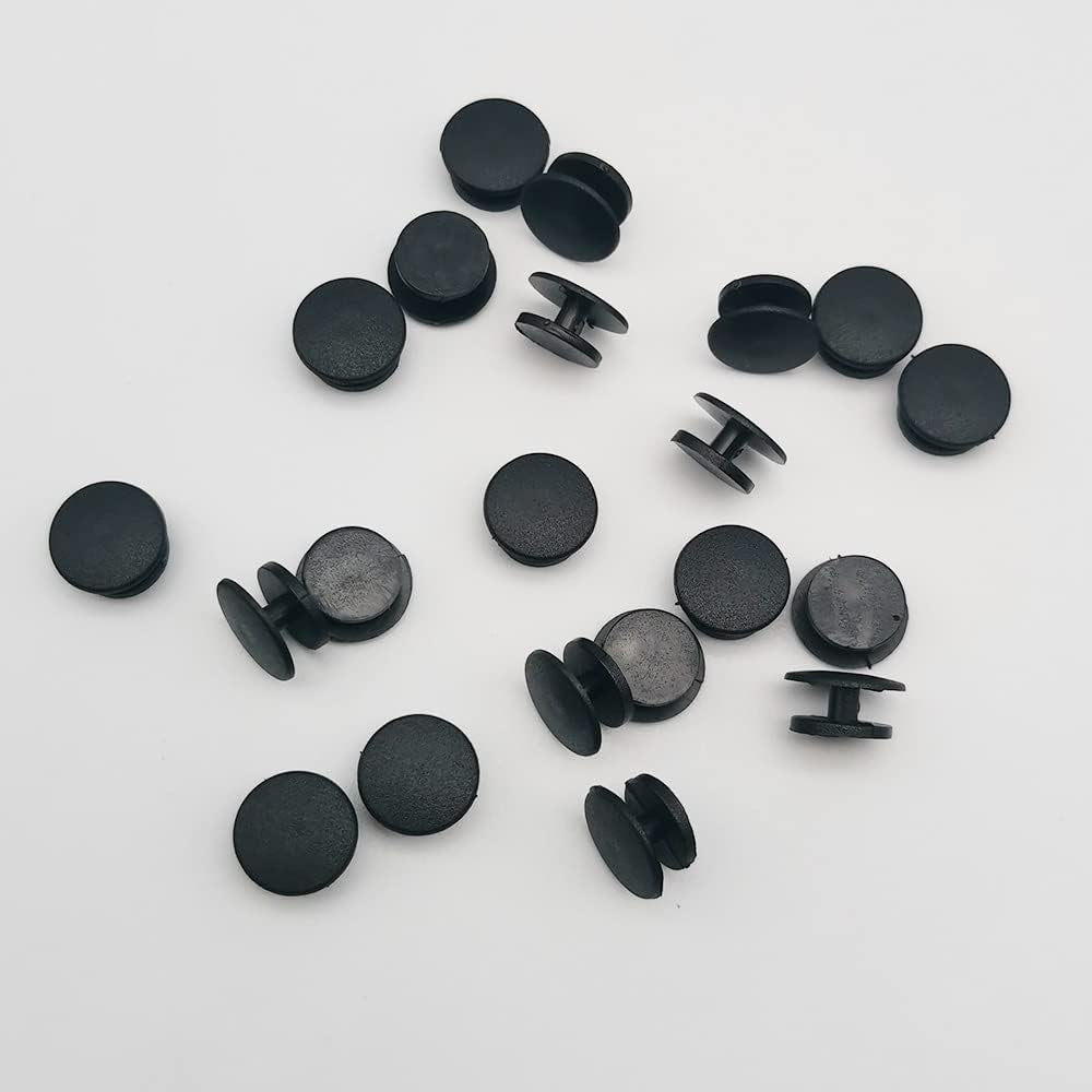 200 Pack Plastic Button Black Buckle Charm Backs DIY Shoe Charm Accessories for Flat Shoe and Wristband Charms Back Ornaments 10 * 12Mm Black round Buttons (200)