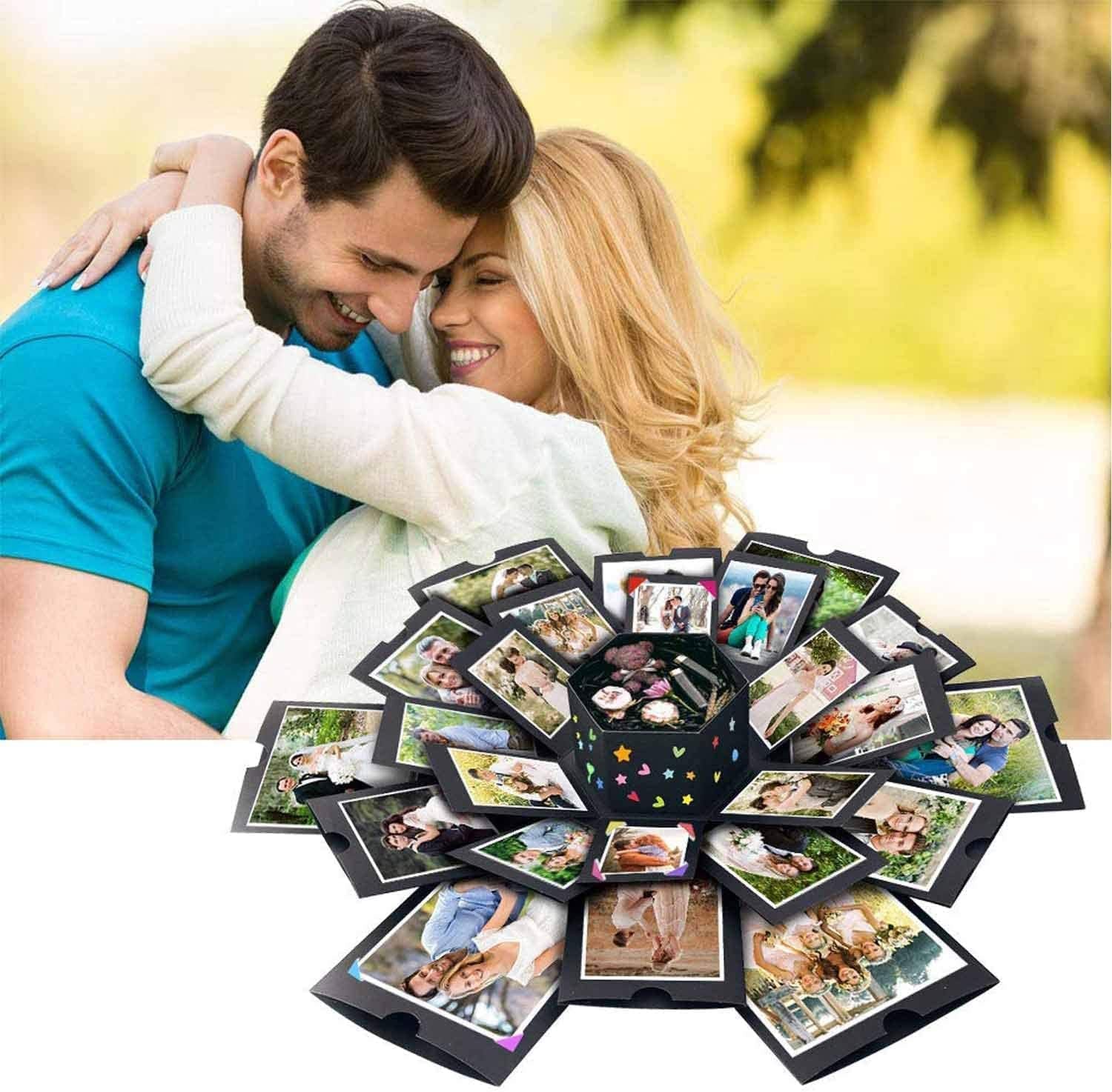 Explosion Box 6 Faces Creative Gift Box,Love Memory DIY Handmade Photo Album Scrapbook, Surprise Birthday Gift, Wedding or Valentine'S Day