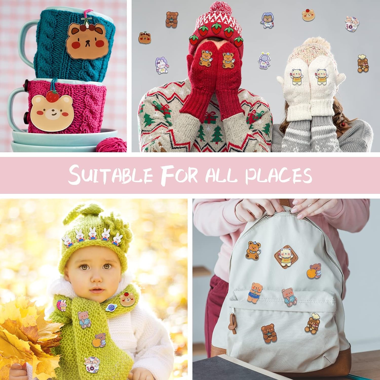 Cute Pins for Backpacks,50 Pcs Kawaii Acrylic Pins, Aesthetic for Girl'S Bags,Hoodies,Hats,Jackets Decorative Clothing Bags Jackets Hat Backpacks Bag Accessories