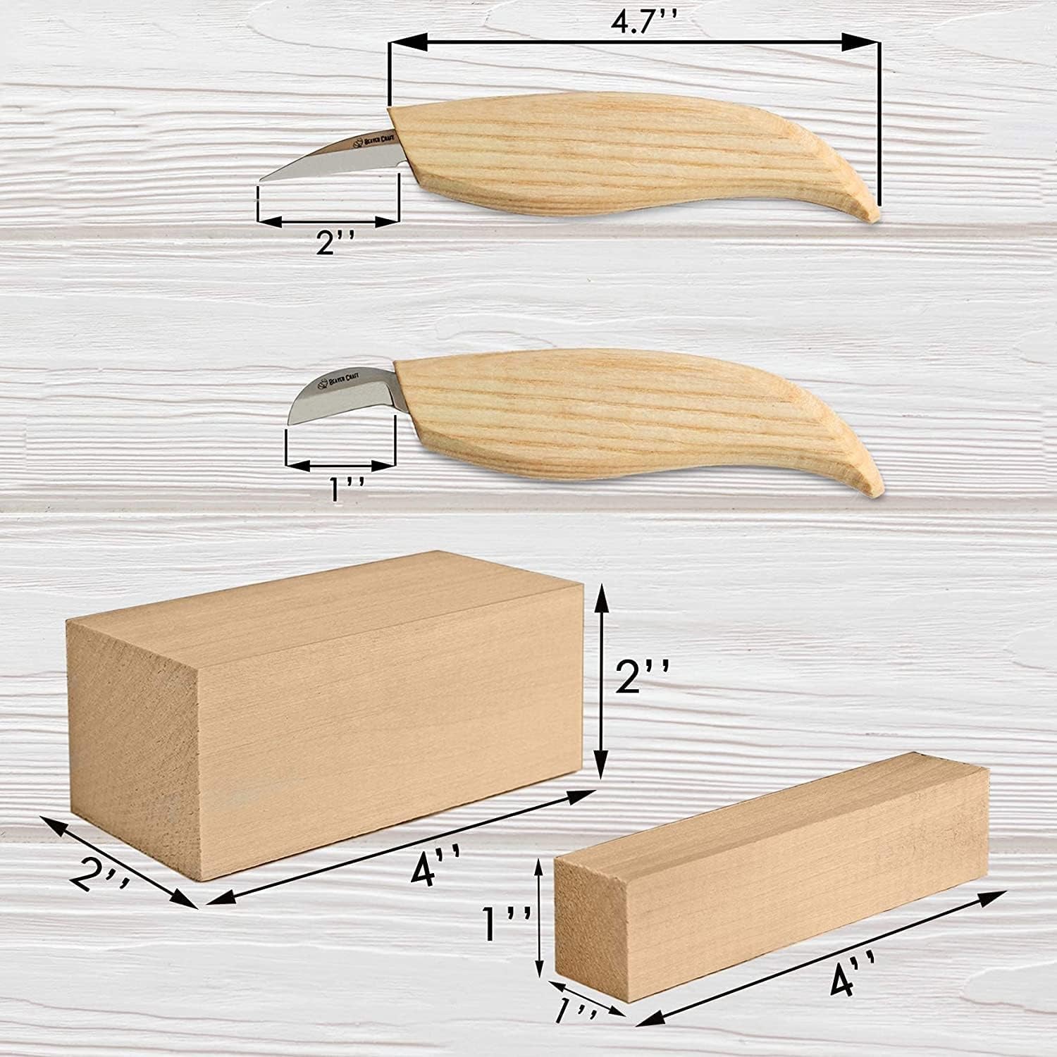 Wood Carving Kit S16 Wood Whittling Kit for Beginners Kids Wood Carving Set - Whittling Knife, Chip Wood Carving Knife, Basswood Carving Blocks Wood for Carving Knives Whittling Tools