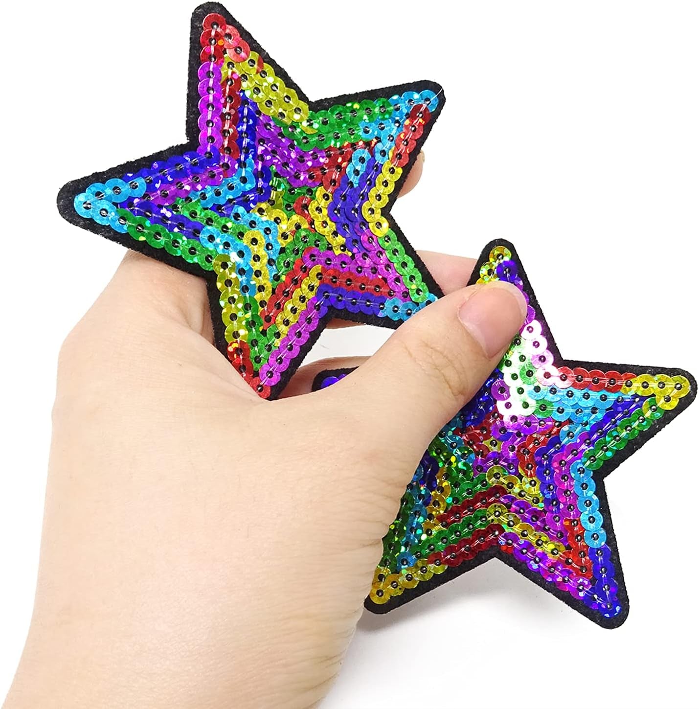 12PCS Sequins Star Patche Appliques for Embroidery (Coloful)
