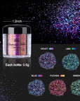 Chameleon Flakes, Resin Supplies -Intense Color Shift Pigment Powder for Resin Molds/Tumblers, Chrome Powder Pigment for Christmas Nail Art/Paint/Soap Making