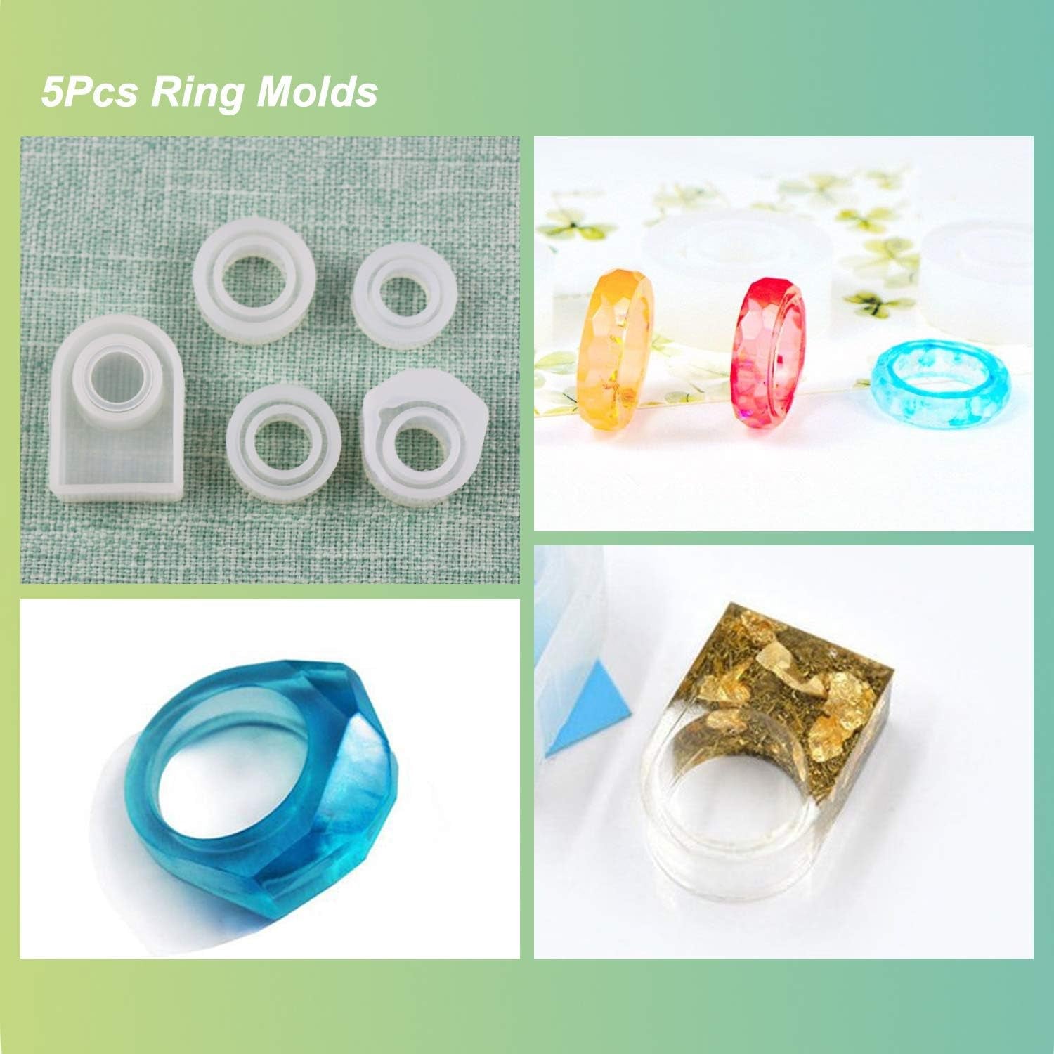 30Pcs Resin Jewelry Molds, Jewelry Molds for UV Resin, Resin Silicone Molds Kit with Bracelet Molds,Pendant Molds,Ring Molds for Epoxy Resin