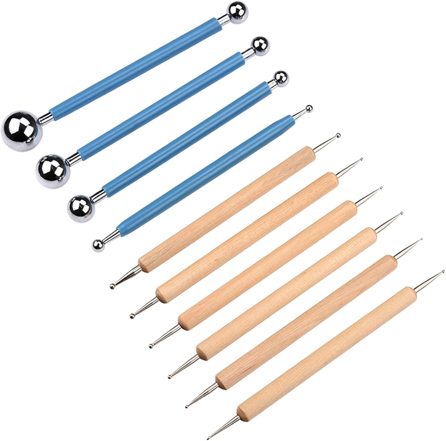 10 Piece Ball Stylus Dot Painting Tool Set, Clay Pottery Modeling Kit