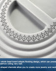 The Bead Board with Clear Cover,Grey Flocked,6 Recessed Compartments,3 U-Shaped Channels,Design Boards for Jewelry Bracelet Necklace Making DIY