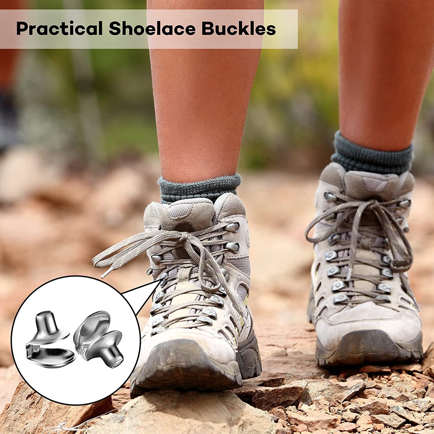 80 Sets Boots Hook Lace Buckles Speed Eyelets Hooks for Boots Shoelace Hooks for Camp Hike Climb (Silver, Black, Gold, Bronze)