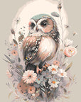 Owl Paint by Number for Adult Kit, DIY Acrylic Paint by Numbers for Adults Beginner, Owl and Flowers Oil Painting by Number on Canvas for Home Wall Decor 16X20Inch
