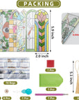 6 PCS 5D Diamond Painting Bookmarks Stained Glass Acrylic Diamond Art Bookmark with DIY Painting Kits Tassels & Wood Beads Pendant Rhinestone Bookmarks