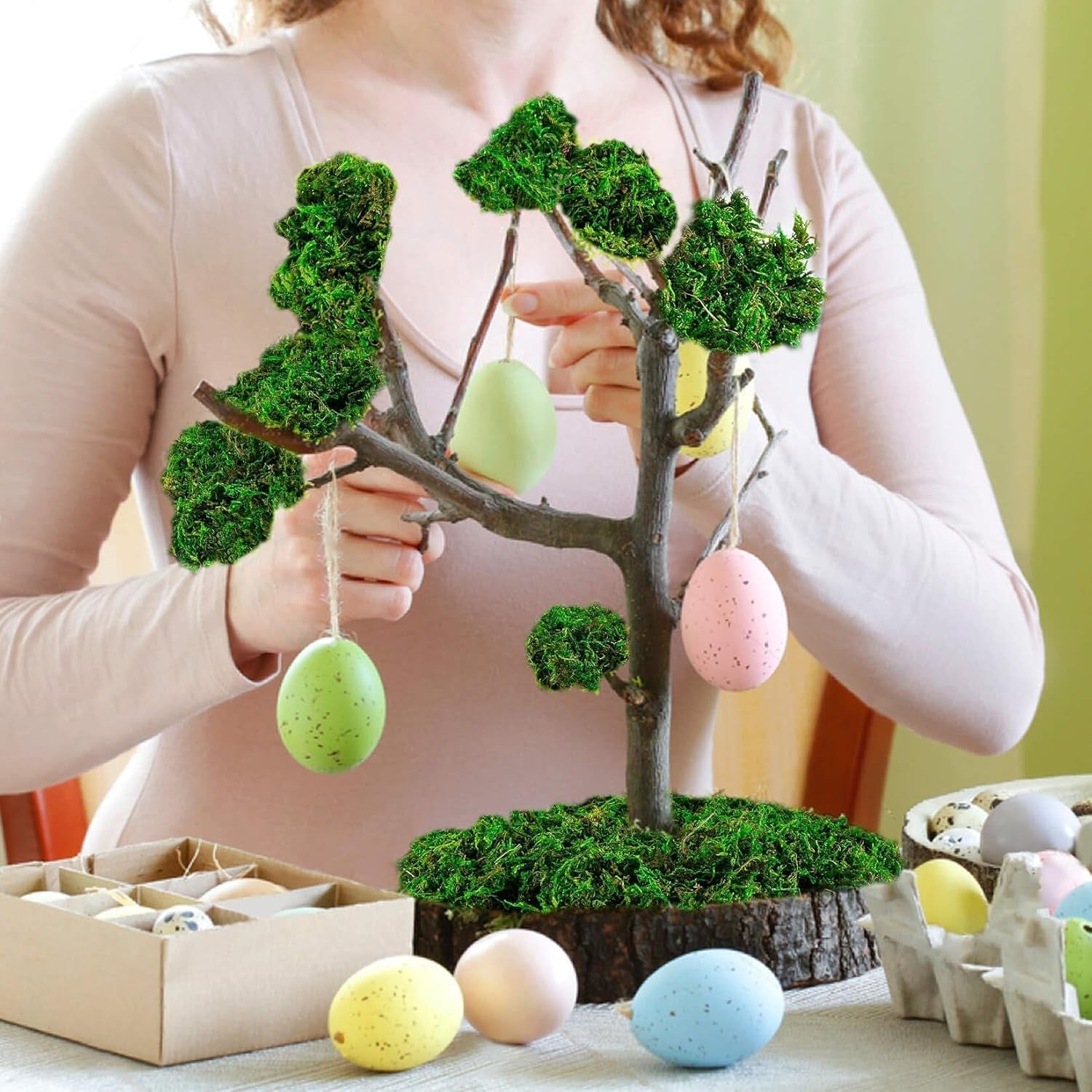 Faux Moss for Potted Plants Artificial Moss for Crafts Fake Moss Decor Green Moss for Crafts Fairy Garden Plants Filler Decorative Moss Table Centerpieces Wedding Christmas Crafts Party Decor