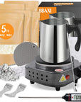 Candle Making Kit with Electronic Hot Plate,Candle Wax Melter for Melting Wax,Including Cadle Pot, Wax Melter Hot Plate,2Lb Soy Wax,Stain Spoon,Cotton Wicks,Center Devices,Wick,Thermometer.