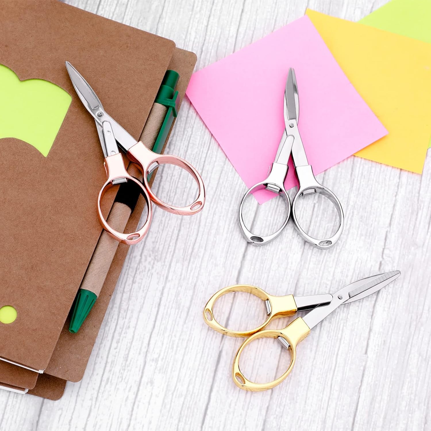 Stainless Steel Scissors anti Rust Folding Scissors Glasses Shaped Mini Shear for Home and Travel Use (6)
