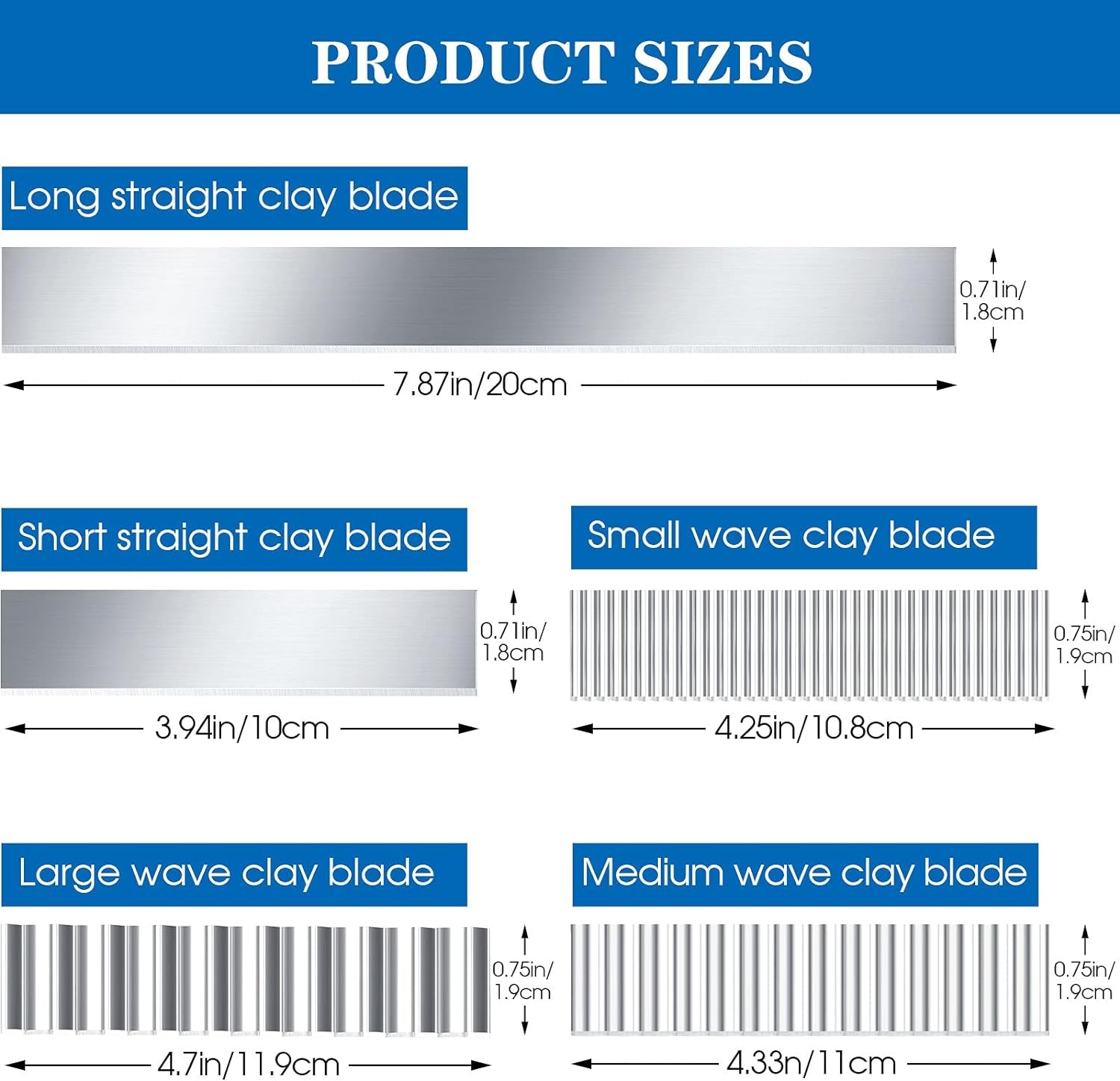 Flexible Polymer Clay Cutters Clay Slicer Blade Carbon Steel Blade Clay Cutter Blade Polymer Clay Cutting Slicing Tools for Clay DIY Shaping Modelling Slicing Sculpting, Straight and Wave (5)